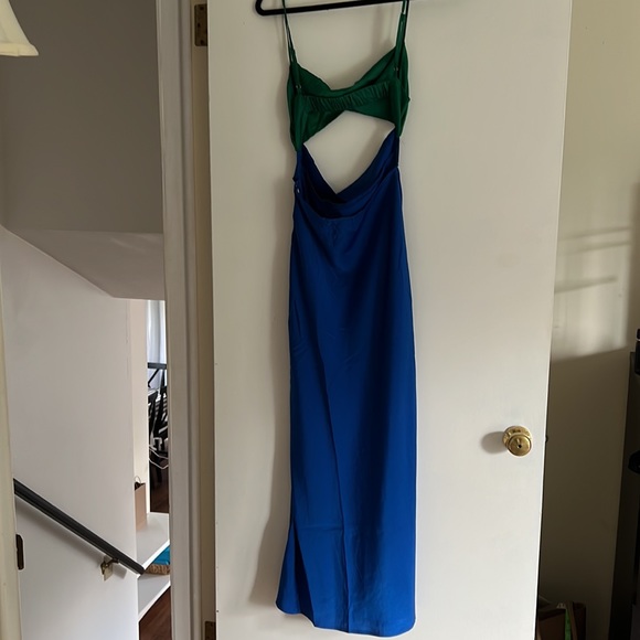 HELLO MOLLY SPLIT THINKING MAXI DRESS ROYAL BLUE - Picture 8 of 9